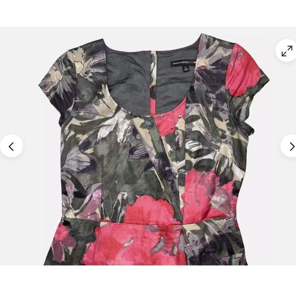 Banana Republic Dress Mad Men Joan‎ Floral cap sleeve Sheath A Line Retroglam - Picture 10 of 16